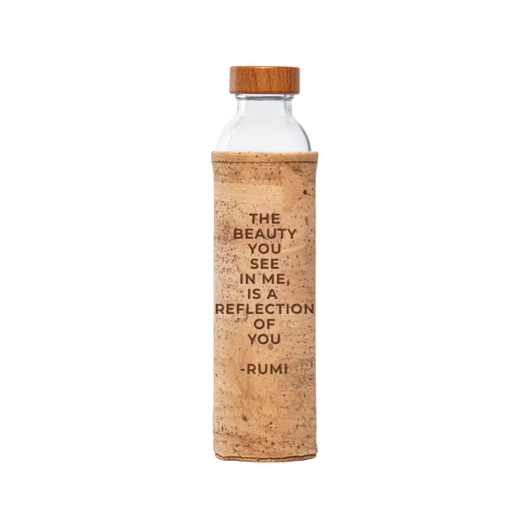 Cork engraved with quote